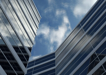 Glass mirror of the facade of buildings.