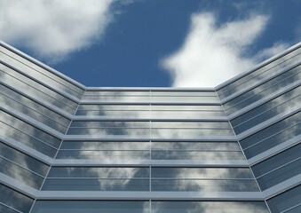 Glass mirror of the facade of buildings.