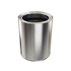 An open jar with black paint on a white background, 3d render