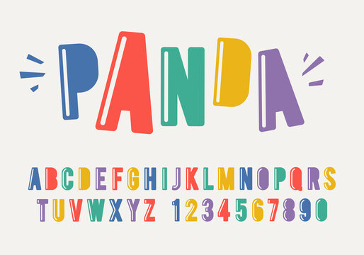 Vector Illustration Colorful Kids Font. Playful Typography
