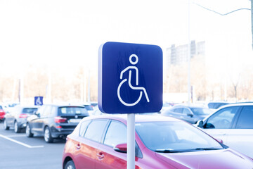 Handicapped Symbol Painted on a Parking Spot