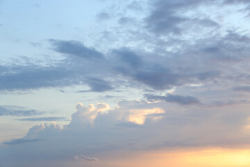 Cloudy and sunset sky, for backgrounds or textures