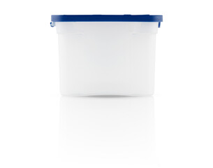 empty plastic containers for food isolated on white background with clipping path