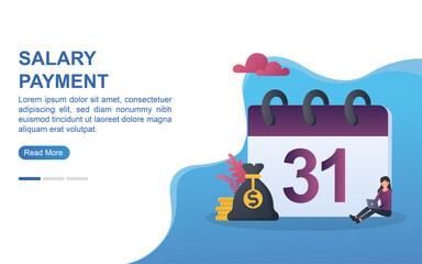 Salary payment concept with a calendar that shows the 31st.