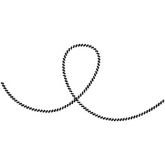 Yarn or rope loop as border of frame in marine illustration