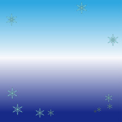 Fototapeta na wymiar 雪の結晶　水色グラデ背景