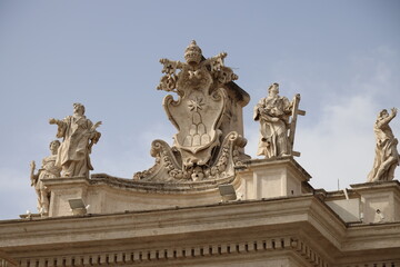 Detail of the external facade of St. Peter's Basilica, Rome, Italy