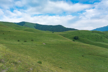landscape with mountains and clouds