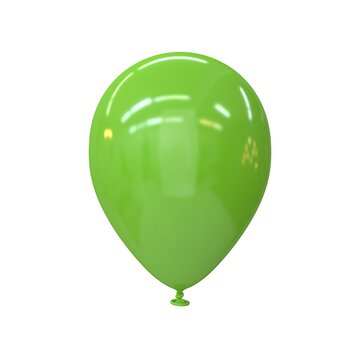Balloon green glossy on a white background, 3d render