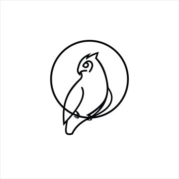 owl logo vector template line