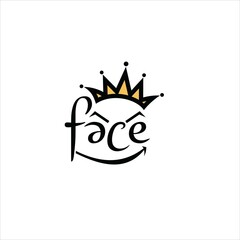 word face logo vector template