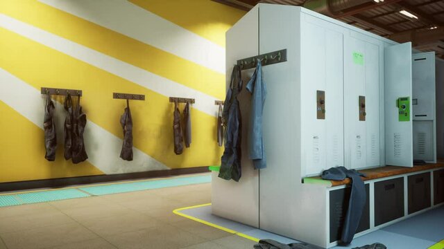 empty dressing room in old factory