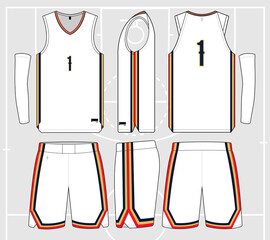 Basketball jersey template vector mockup