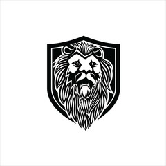 lion face logo vector template emblem