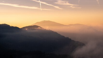 sunrise in the mountains