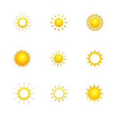 Set of sunrays. Sun icon illustration