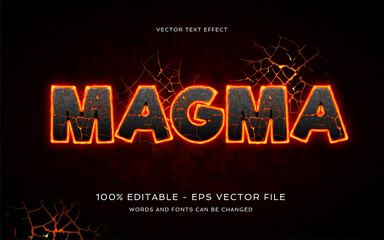 magma art text effect fully editable - obrazy, fototapety, plakaty