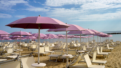 Fototapeta na wymiar Beach of Pesaro at June