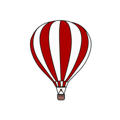 Colorful hot air balloon on white background. Vector image.
