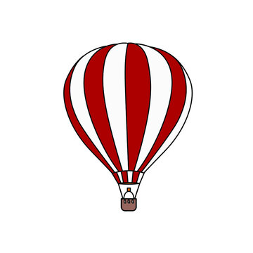 Colorful hot air balloon on white background. Vector image.