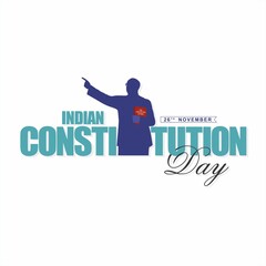 Conceptual Template Design for Indian Constitution Day. Silhouette of Bhimrao Ambedkar. Editable Illustration.