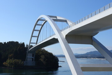 本土側から撮影した「気仙沼大島大橋」鶴亀大橋　　宮城県気仙沼市