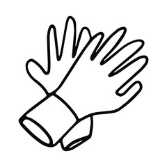 Gloves in doodle style. Isolated vector clip art.