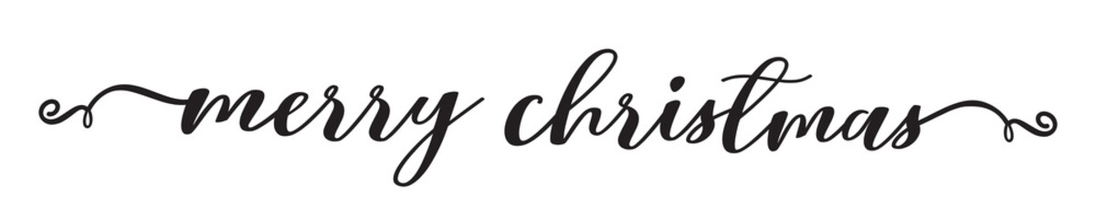 Black Merry Christmas text lettering.