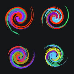 Abstract spiral round colorful. Circular colorful design.