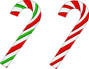 Obraz premium Candy cane set red and green sweet