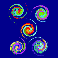 Fototapeta na wymiar Abstract spiral round colorful. Circular colorful design.