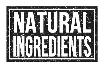 NATURAL INGREDIENTS, words on black rectangle stamp sign