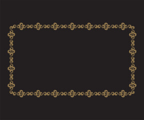 abstract artistic golden floral border