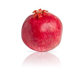 Fresh ripe pomegranate isolated on white background.