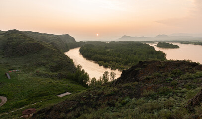 Sunset on the Yenisei