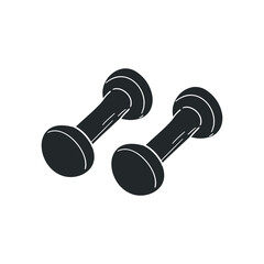 Gym Weights Icon Silhouette Illustration. Fitness Vector Graphic Pictogram Symbol Clip Art. Doodle Sketch Black Sign.