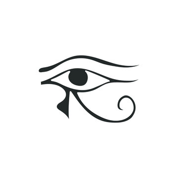 Horus Eye Icon Silhouette Illustration. Ancient Egypt Vector Graphic Pictogram Symbol Clip Art. Doodle Sketch Black Sign.