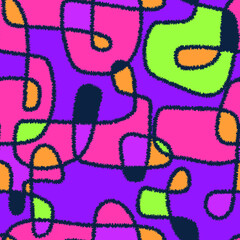 Seamless artwork with colorful wave shapes