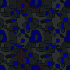 Seamless artwork with colorful wave shapes