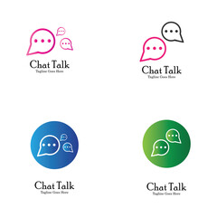 Abstract chat app logo design. Icon chat Dialogue and discussion vector illustration