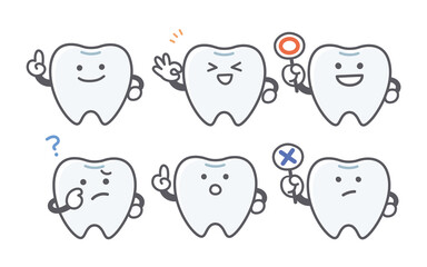 歯の喜怒哀楽に関する表情セット