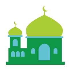 mosque moslem prayer building vector design