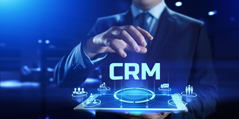 CRM Customer relationship management Business sales marketing technology concept.