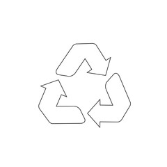 Black recycle icon vector isolated on white background. Trendy recycle icon in flat style. Template for sticker, symbol, logo, app and label. Creative concept, eco recycling sign. Vector illustration