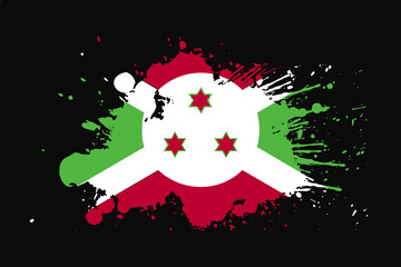 Burundi Flag With Grunge Effect Design