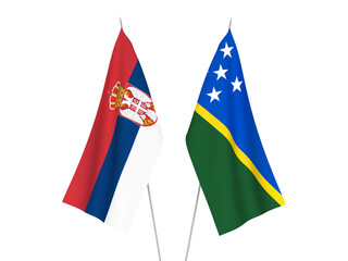 Serbia and Solomon Islands flags
