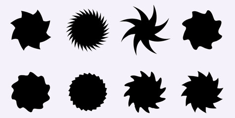 Starburst isolated icons set, sunburst badges