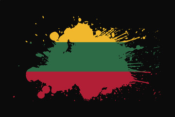 Lithuania Flag With Grunge Effect Design