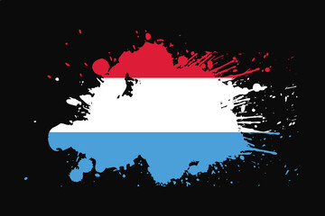 Luxembourg Flag With Grunge Effect Design