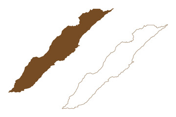 Fototapeta na wymiar Urup island (Russia, Russian Federation, Kuril Islands) map vector illustration, scribble sketch Company's Land map